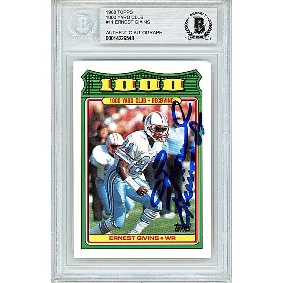 Ernest Givins Signed 1988 Topps Football Card 1000 Yard Club Beckett Autographed - Picture 1 of 4